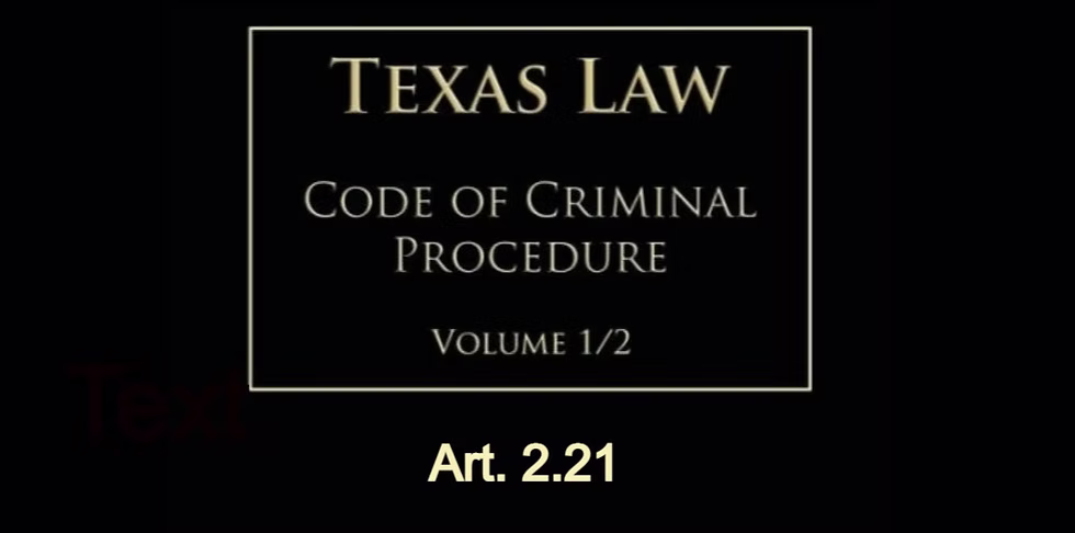 Texas Code of Criminal Procedure Art. 2.21 — Duty of Clerks