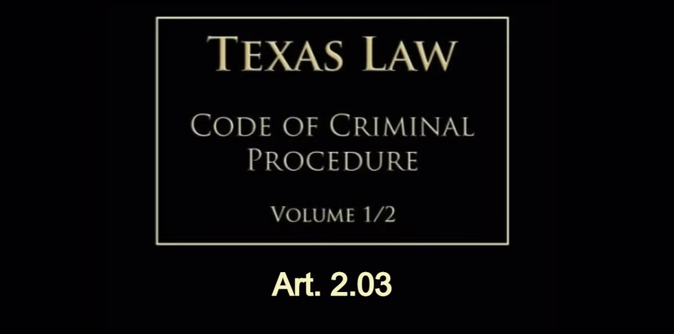 Texas Code of Criminal Procedure Art. 2.03 — Neglect of Duty
