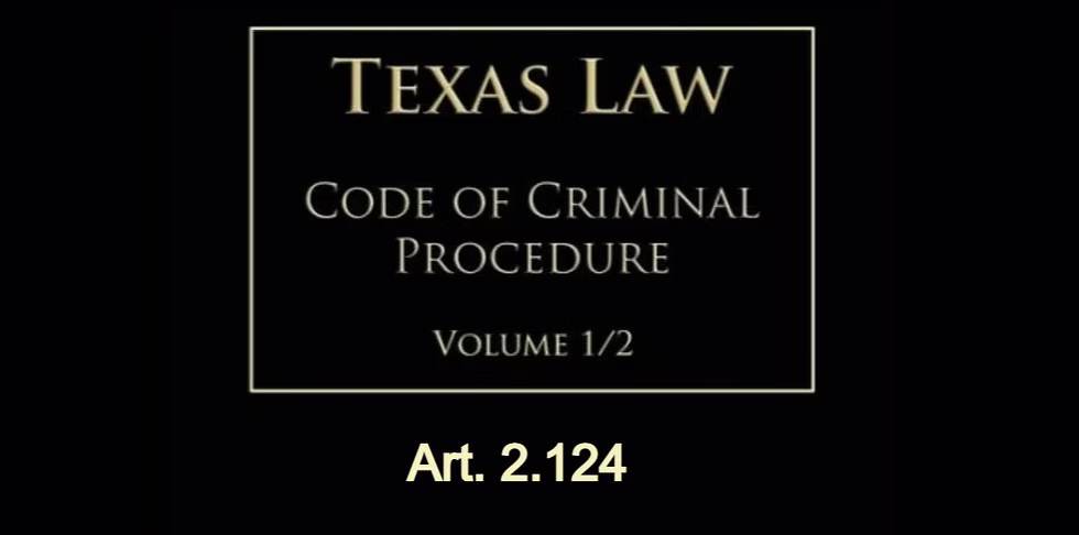 Texas Code of Criminal Procedure Art. 2.124 — Peace Officers From Adjoining States