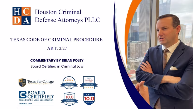Texas Code of Criminal Procedure Art. 2.27 — Investigation of Certain Reports Alleging Abuse