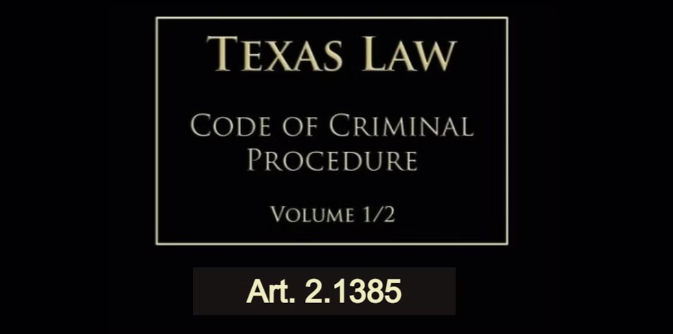Texas Code of Criminal Procedure Art. 2.1385 — Civil Penalty