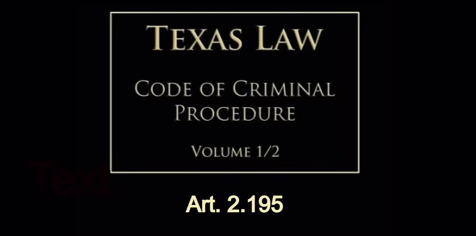 Texas Code of Criminal Procedure Art. 2.195 — Report of Warrant or Capias Information