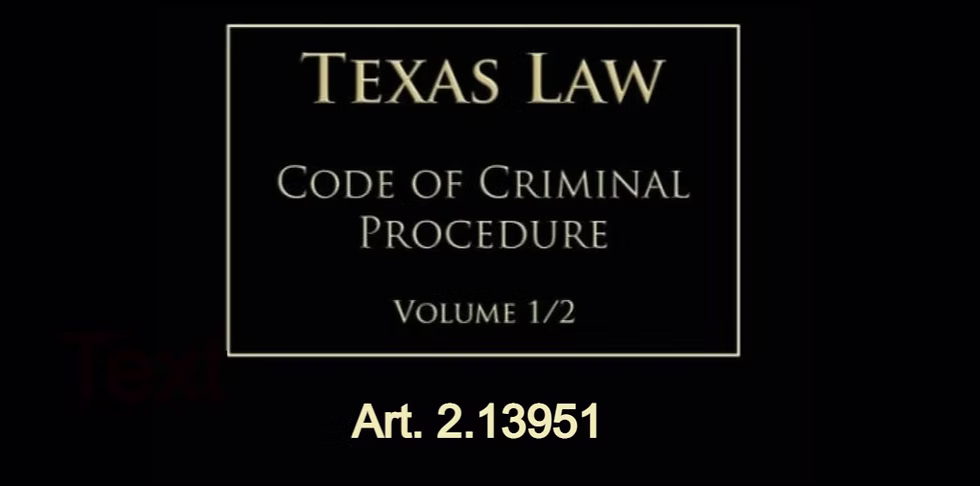 Texas Code of Criminal Procedure Art. 2.13951 — Notice of Violation of Reporting Requirements; Civil Penalty