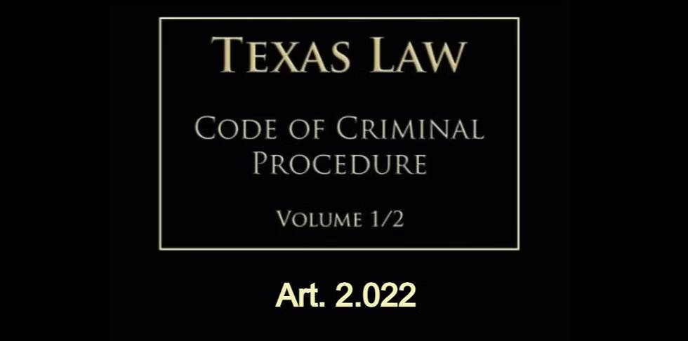 Texas Code of Criminal Procedure Art. 2.022 — Assistance of Texas Rangers