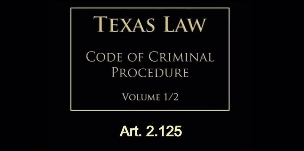 Texas Code of Criminal Procedure Art. 2.125 — Special Rangers