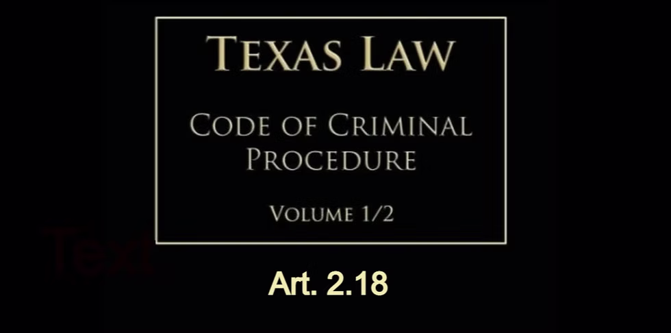 Texas Code of Criminal Procedure Art. 2.18 — Custody of Prisoners